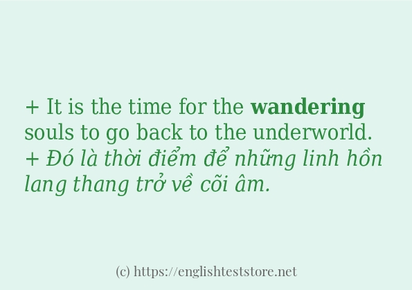 wandering cách dùng và câu ví dụ