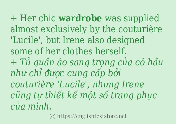 wardrobe có bao nhiêu cách dùng? wardrobe có bao nhiêu cách dùng?