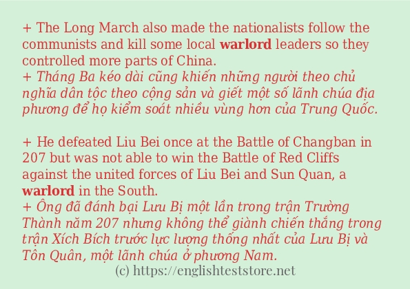 warlord các ví dụ và câu điển hình