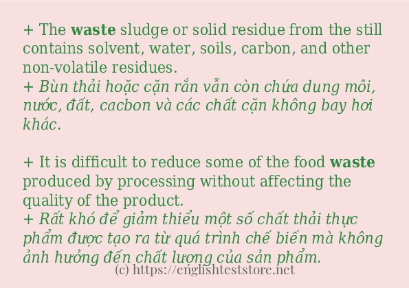 waste các cách dùng và câu ví dụ