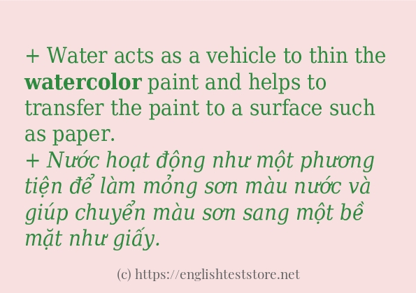 watercolor các cách dùng và câu ví dụ