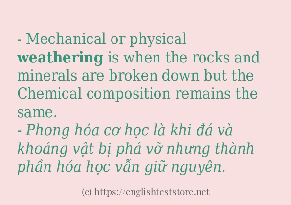 weathering ví dụ cách dùng trong câu weathering ví dụ cách dùng trong câu
