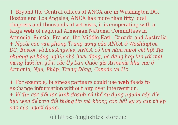 web cách dùng và câu ví dụ