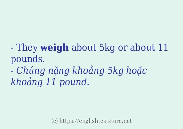 weigh áp dụng trong câu và ví dụ