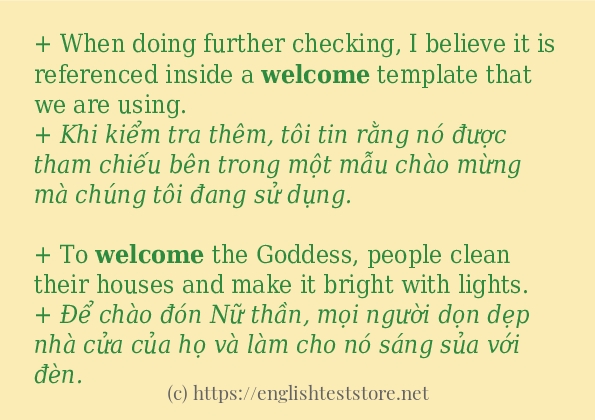 welcome cách dùng trong câu và ví dụ