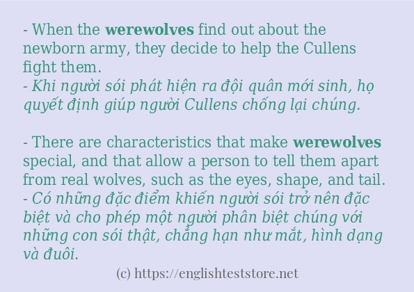 werewolves các cách dùng và câu ví dụ