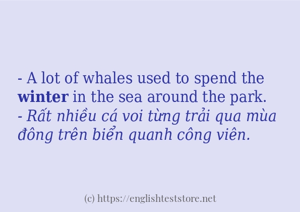 winter ví dụ cách dùng trong câu