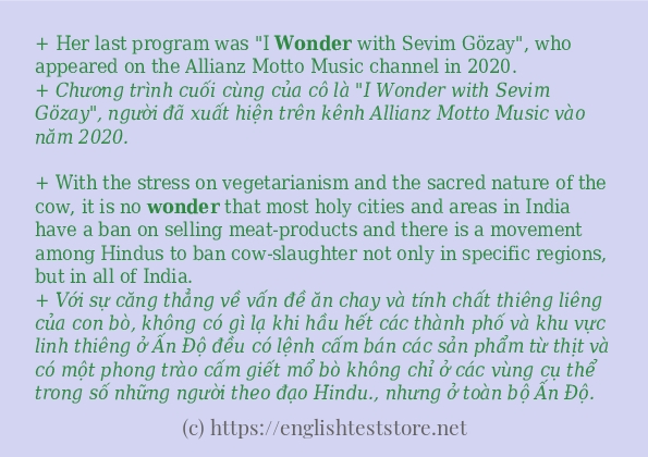 wonder các ví dụ và câu điển hình