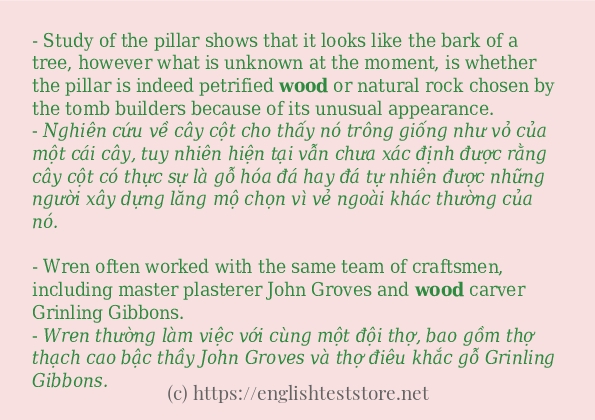 wood sử dụng thực tế trong câu
