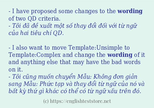 wording cách sử dụng trong câu và ví dụ wording cách sử dụng trong câu và ví dụ