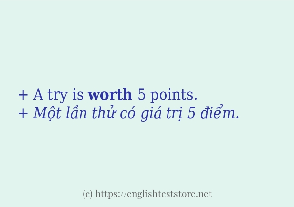 worth sử dụng như thế nào và câu ví dụ