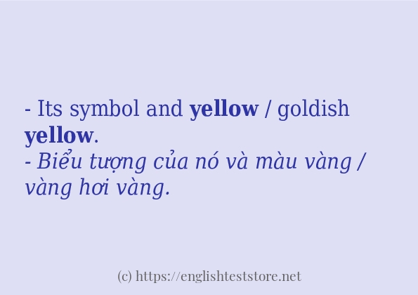 yellow sử dụng như thế nào và câu ví dụ
