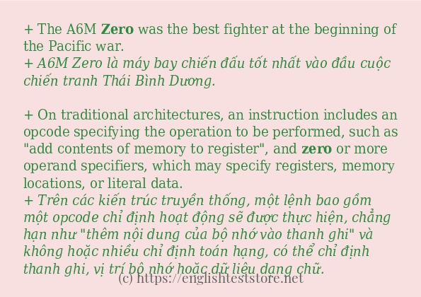 zero sử dụng như thế nào và câu ví dụ