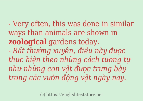 zoological các ví dụ và câu điển hình