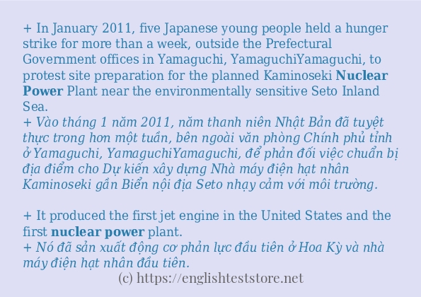 Các cách dùng từ Nuclear power