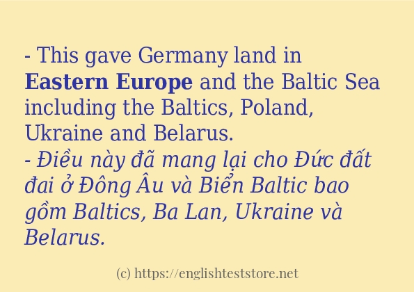 Cách dùng từ eastern europe