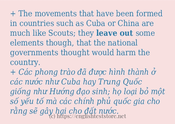 Cách dùng và câu ví dụ của từ leave out
