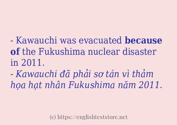 because of các ví dụ và câu điển hình