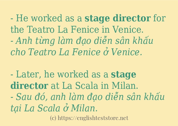 stage director có bao nhiêu cách dùng?