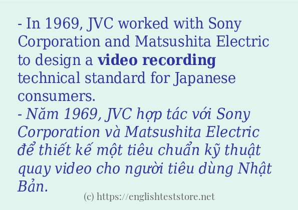 Các cách dùng từ video recording