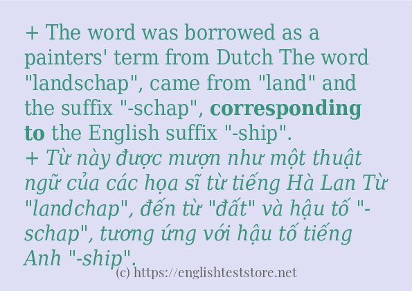 corresponding to câu ví dụ và cách sử dụng