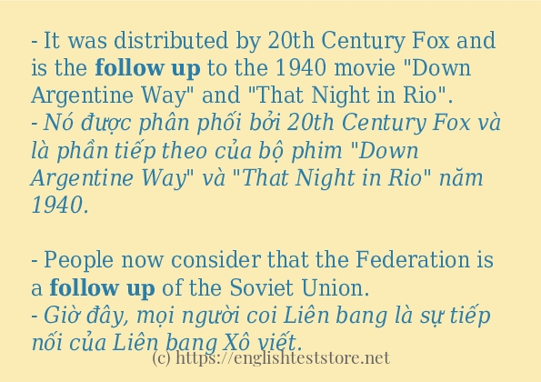follow up cách dùng trong câu và ví dụ