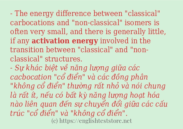 Các cách dùng từ activation energy