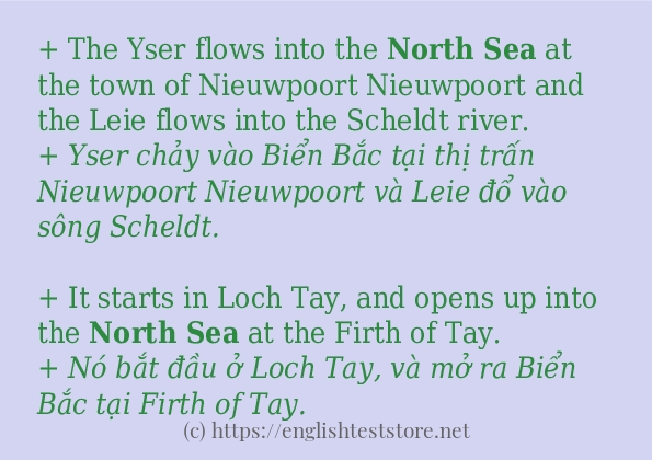 Các cách dùng từ north sea