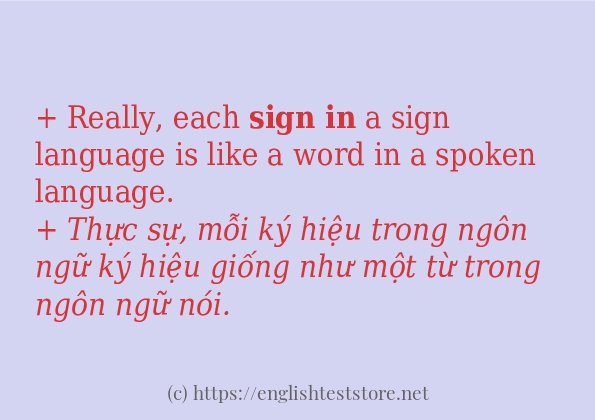 Các cách dùng từ sign in