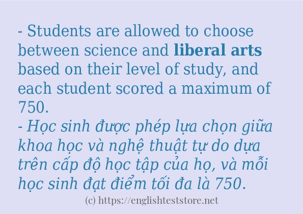 Các câu ví dụ của từ Liberal arts