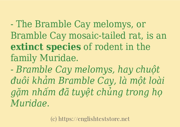 Các câu ví dụ của từ extinct species