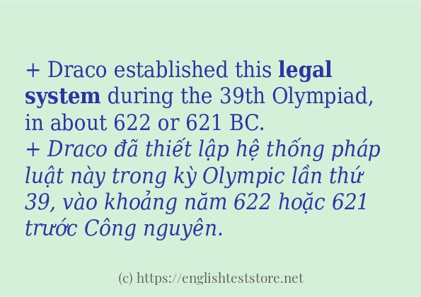 Các câu ví dụ của từ legal system