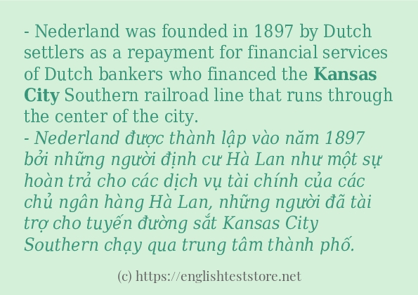 Cách dùng từ Kansas city