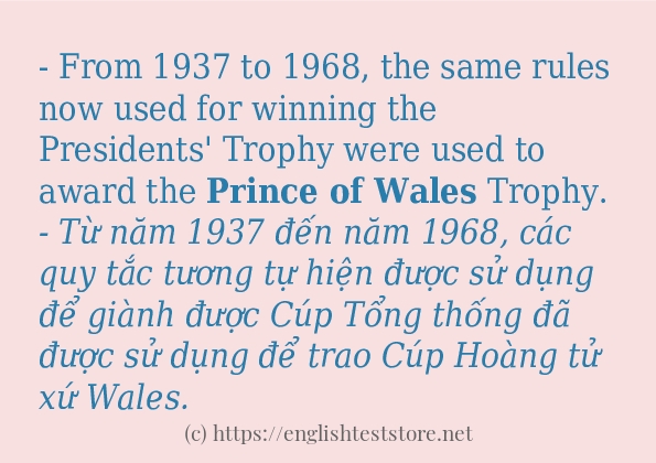 Cách dùng từ Prince of wales