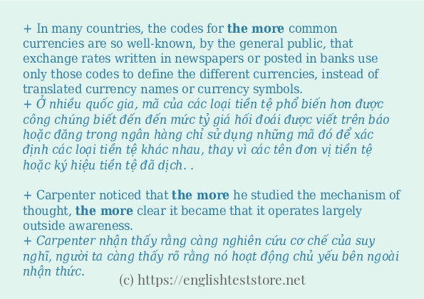 Cách sử dụng và câu ví dụ của từ the more