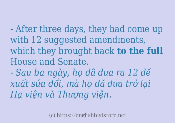 Cách sử dụng và câu ví dụ của từ to the full