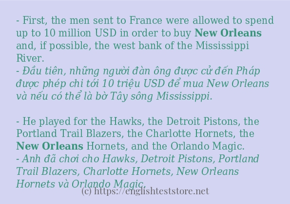 New Orleans câu ví dụ về cách dùng