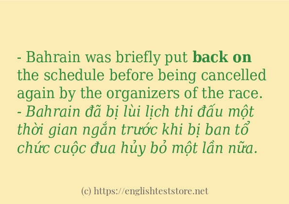 back on cách dùng và ví dụ trong câu