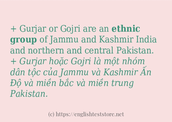 ethnic group các ví dụ và câu điển hình