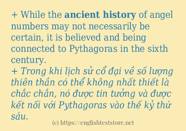 Ancient history câu ví dụ về cách dùng