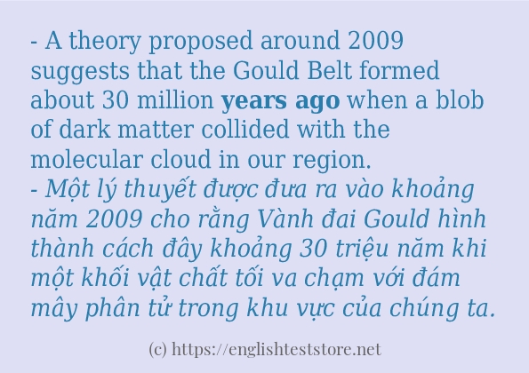 Các câu ví dụ và cách sử dụng từ years ago