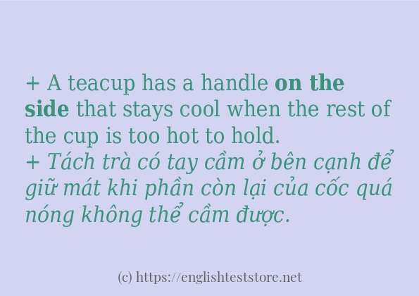 Cách sử dụng và câu ví dụ của từ on the side