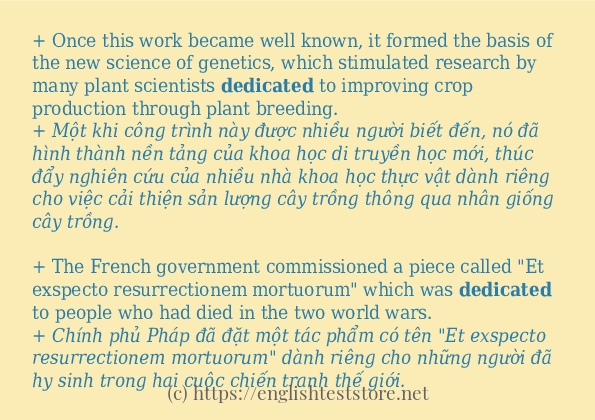Dedicated áp dụng trong câu và ví dụ