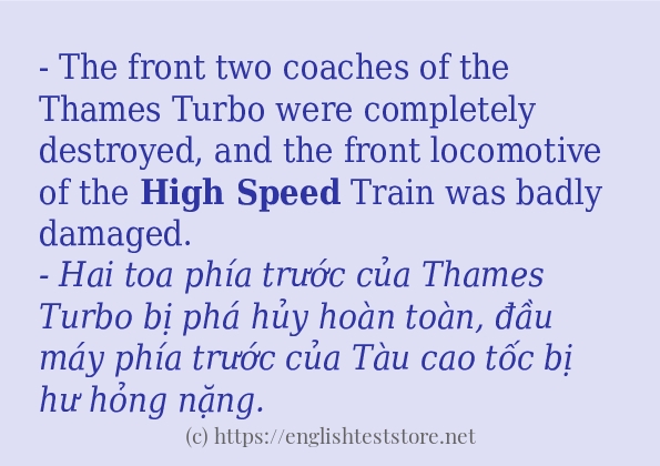 high speed cách sử dụng trong câu và ví dụ