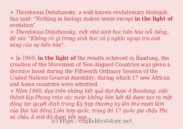 in the light of cách sử dụng trong câu và ví dụ