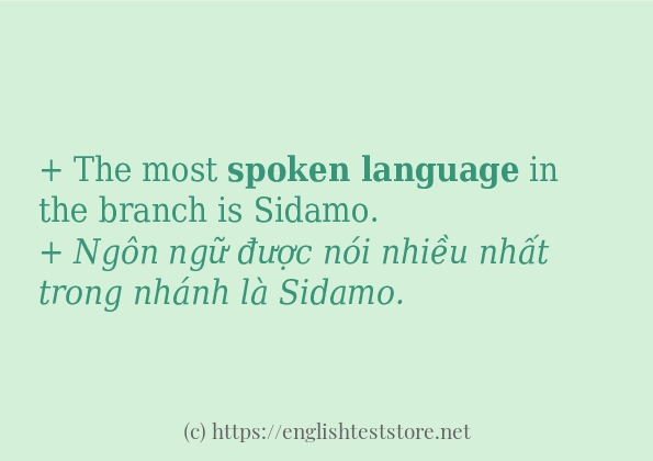 spoken language sử dụng thực tế trong câu