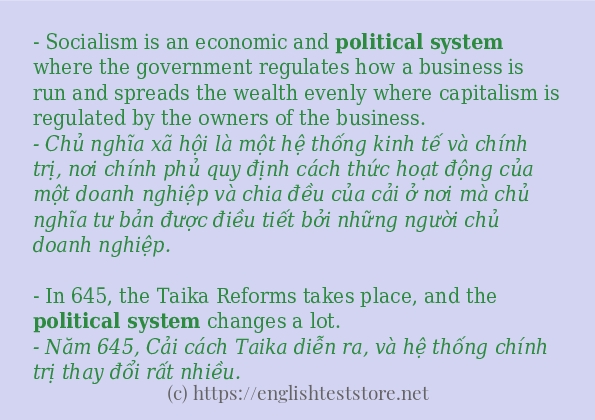 Cách dùng và câu ví dụ của từ political system