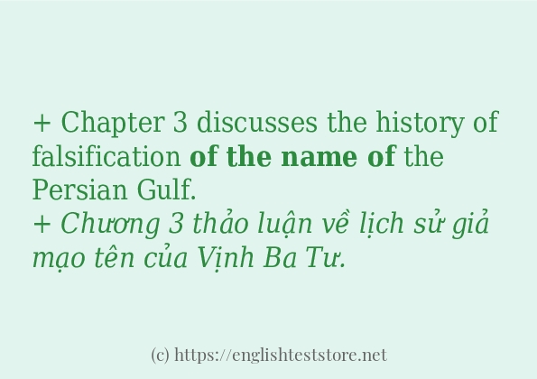 of the name of ví dụ cách dùng trong câu