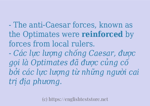 reinforced cách dùng và ví dụ trong câu