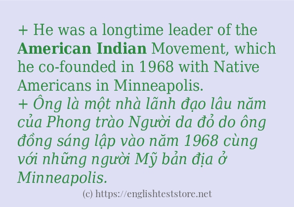 American indian ví dụ cách dùng trong câu